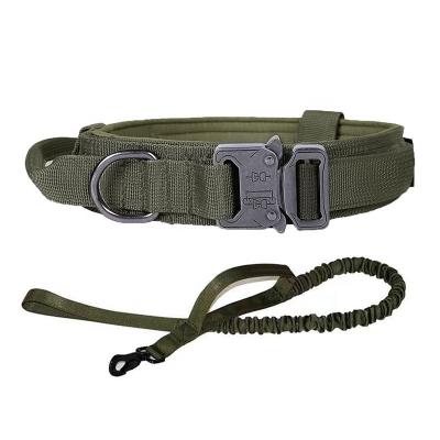 China Pet Viable Outdoor Tactical Collar Adjustable Harness Hunting Leads Pursue Military Training Shooting Dog Leash Sling for sale