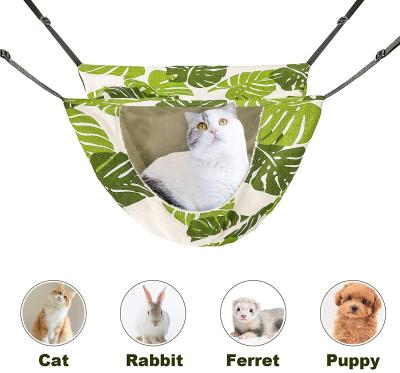 China Breathable Adjustable Window Hanging Soft Pet Bed Cat Cage Hammock For Kitten Ferret Puppy Rabbit Or Small Pe Double Layer Hanging Blanket for sale