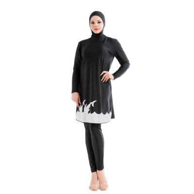 China DRIVER Black Polyester Anti-UV Screen Printing Burkini Muslim Swimwear Islamic Swimwear For Muslim Women for sale