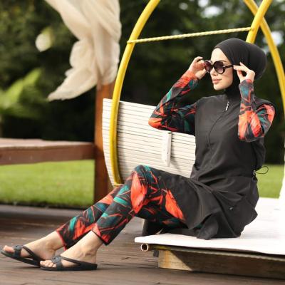 China DRIVING FORCE Anti-UV 3pcs Digital Printing Burkini Swimwear and Islamic Beach Wear Swimsuit for Muslim Woman for sale