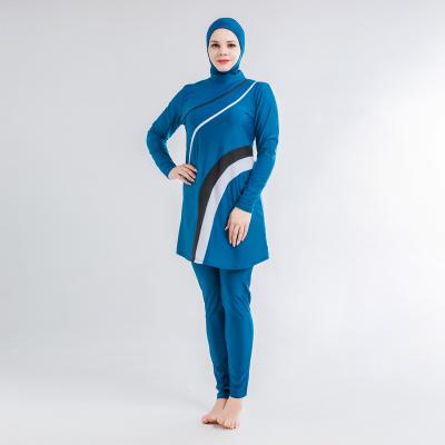 China DRIVING FORCE Anti-UV 3pcs Full Covered Patchjob Swimwear Muslim Swimwear Blue Islamic Swimwear for sale