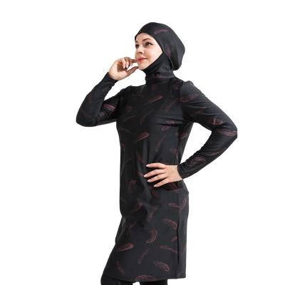 China MOTOR FORCE 2022 Original Design Feather Anti-UV Tanning Swimwear Muslim Women Lycra Burkini Good Quality Swimwear for sale