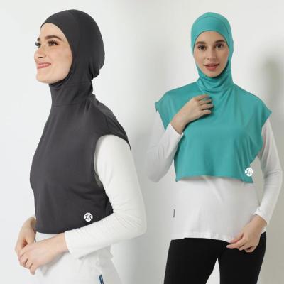 China DRIVING FORCE Wholesale Eco-friendly Breathable Sports Hijab For Muslim Women Stretchy Breathable Hijab With Ear Hole for sale