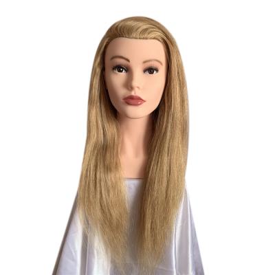 China Hairdressing Inflatable Wig Forming 100 Hair Barber Doll Head for sale