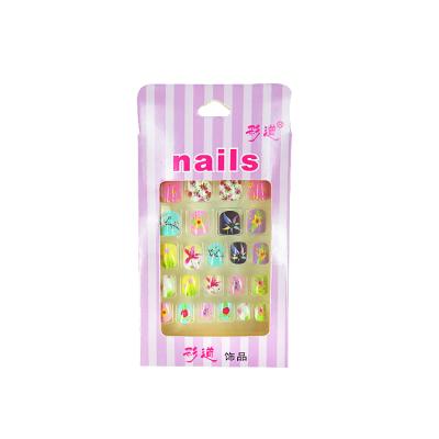 China High Quality French Press On False Nails With Price Assurance False Nails Multi-flower Color Pattern Design 24pcs Wholesale for sale