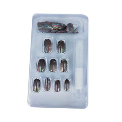 China 3D French Artificial Fake Nail Tip Drill Magazine Style Unique Fashion Model With Dark Sense Fake Nails for sale