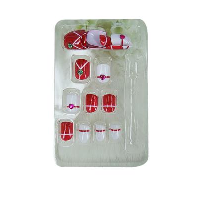 China 24 French adult fake nails and heart diamond factory direct sales for sale