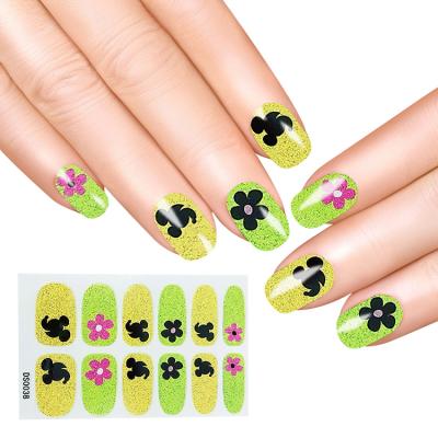 China Wholesale Finger Glitter Nail Gel Stickers Set Flowers Nail Art Decals Foil Nail Art Stickers Designs Decoration Stickers For Girls for sale