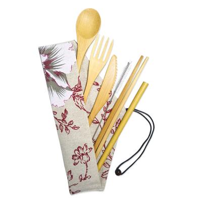 China Wholesale 16cm Sustainable Reusable Bamboo Flatware Kitchen Utensils Bamboo Cutlery Set for sale