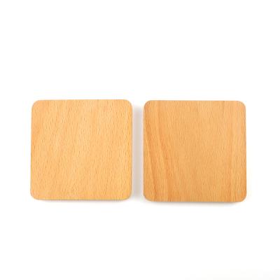 China Viable Wholesales Heat Insulation Mat Pads Glass Cup Tableware Square Beech Wood Coaster for sale