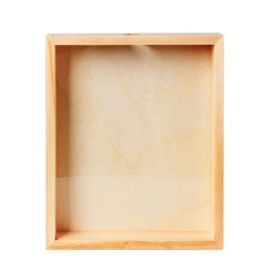 China Viable Wholesales Unique Fancy Cork Keeper Picture Frame Shadow Natural Wooden Box for sale