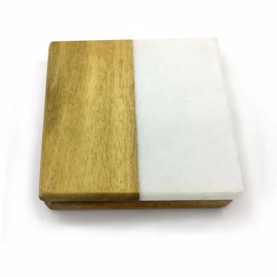 China Eco - Friendly Custom Printing Wooden Kitchen Accessories Marble Trivets Cup Coasters for sale