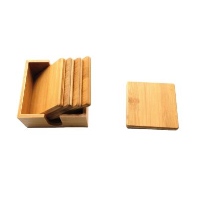 China Sustainable Hot Selling Eco Friendly Bamboo Coaster Set Cork Wood Coaster Tea Cup Protection for sale