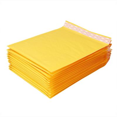 China Recycled Materials OEM Cosmetic PVC Bubble Kraft Paper Bag Bubble Bag Yellow Bubble Bag for sale