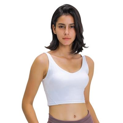 China Breathable Hot Selling Yoga Bra Beauty Back Gym Feeling Women Yoga Bra Naked Wear Shockproof Bra Padded Sports Bra for sale