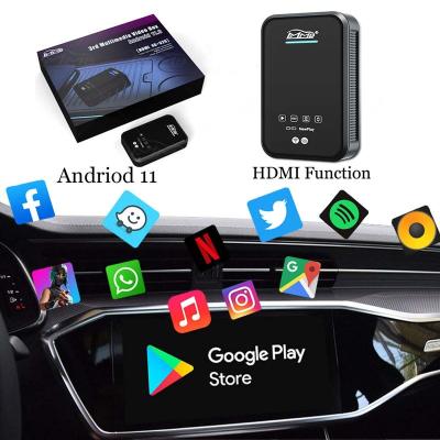 China Wireless Carplay AI box for Apple JoyeAuto MMB Android 11 Carplay AI box for youtube TV AI carplay box HDMI output for sale