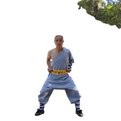 China Traditional 100% Cotton Shaolin Wushu Monk Uniform Shaolin Suits for sale