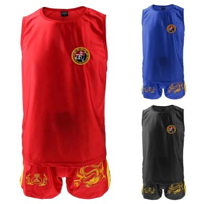 China Satin Wushu Sanda Uniform Kungfu Sanda Suits Martial Arts Wushu Uniforms Short Items for sale