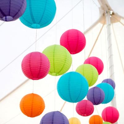 China Paper 4/6/8/10/12/14/16 Inch Round Paper Lanterns Birthday Wedding Decor Gift Chinese Hanging Craft DIY Lampion Ball Party Supplies for sale