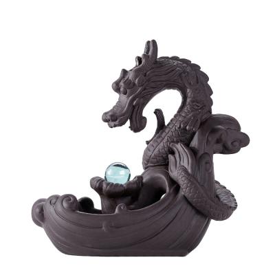 China Worldwide Free Shipping Chinese Incense Backflow Censer Dragon Ceramic Smoke Waterfall Incense Holder Ceramic Censer for sale