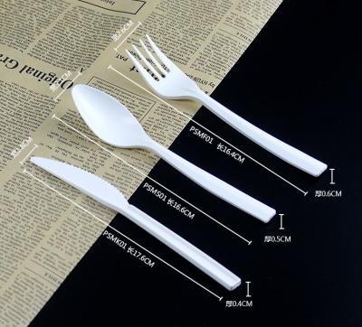 China 100% High Quality Biodegradable Cornstarch Disposable Tableware Set Biodegradable Cutlery With Cornstarch Knife Fork Spoon for sale