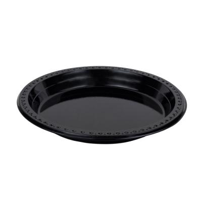 China Disposable Fancy Disposable Plastic Dishes To Go Dinner Tray Dish Wholesale Take Out Black Dishes for sale