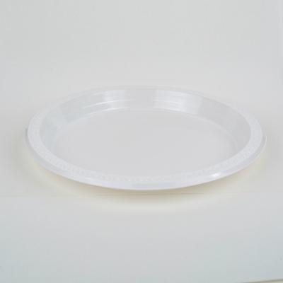 China Party Disposable Plastic Dish Dessert Snack Dishes For Wedding Christmas Plastic Round Dishes for sale