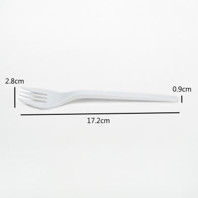 China Compostable Biodegradable Under 90 Day RockShox Disposable Cake Fork Kids Plastic Fruit Table Fork for sale