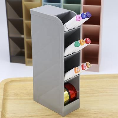 China Morden Four Grid Office Office Supplies Trapezoidal Desktop Storage Pencil Organizer and Metal Pen Cup Holder Plastic Pencil Holder for sale