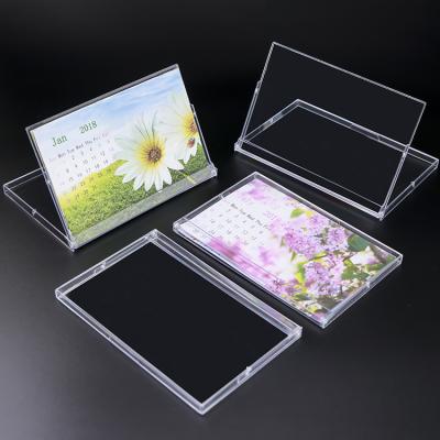 China YUZMEI Table Calendar Printed Landscape Calendar Cases PS 4X6 INCH Plastic Jewelery Box Files Desktop Rectangle CD Desk Calendars for sale