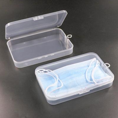 China Recycled Hard Materials OEM PP Shield Seal Packing Plastic Storage Portable Protect Dustproof Disposable Face Mask Case Holder Box for sale