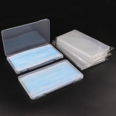 China Recycled Materials Hard Plastics Portable Mask Storage Protect Portable Shield Seal Box Protect Face Mask Packing Case for sale