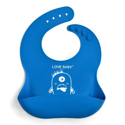 China Multi Colored Soft Silicone Washable Easy To Clean Waterproof Baby Bib Silicone Feeding for sale