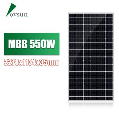 China Solar Power System PV Supplier Best Lovsun 550w Half Reduced Mono Solar Panel 540w 545w 550w Solar Panel 550w Price for sale