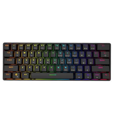 China ABS Plastic Wireless Gaming Keyboard OEM RGB Mini Gaming Gamers Products Accessories 60 Mechanical Keyboard for sale