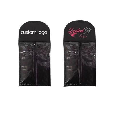 China Custom Satin Double Layer Satin Wig Bags With Logo for sale