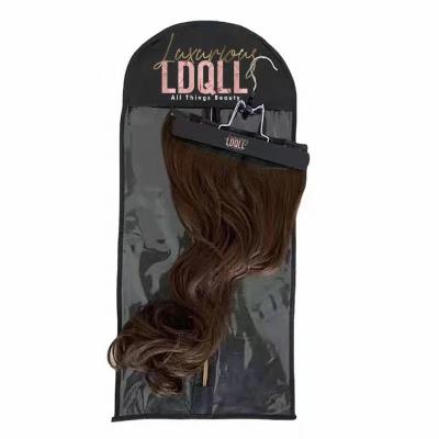 China Custom Double Layer Satin Wig Hanger Hair Packaging Bags Satin Wig Storage Bag for sale