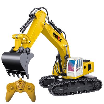 China Huina 1h18 2.4G 9ch 20mins long play time full metal Huina full metal remoto remoto control engineer truck model toy rc excavator toy for sale