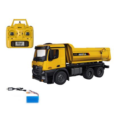 China 1:14 10 Function Huina Metal RC Hobby Full Function Remoto Automation Toy Car Alloy Rc Full Dump Truck for sale