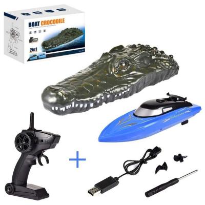 China 2.4G Waterproof 2 IN 1 Kids Toy Electric RC Crocodile Head 4CH Toy High Speed ​​RC Waterproof Remote Control Racing Boat for sale