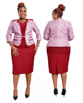 China 2021 Viable New African Mother's Dress Plus Size Women's Small Suit Jacket Two-piece Print Dress for sale