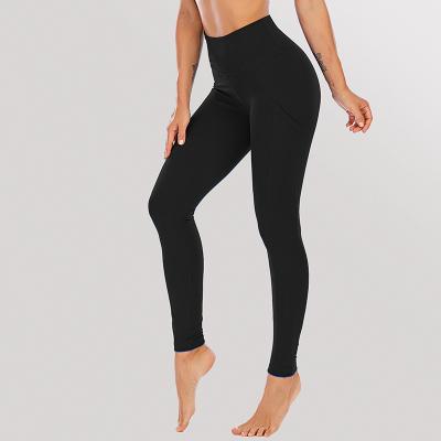 China High-Waist Solid Color Sports Quick-Drying High-Elastic Tights Women's Breathable Yoga Hip-Lifting Pants for sale