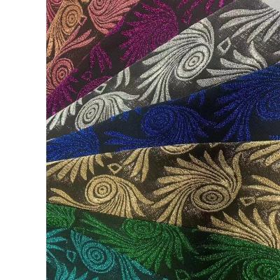 China Metallic Shaoxing Textile Market poly lurex jacquard knit dyeing fabric for fancy garments Item No.LX2022A050 for sale