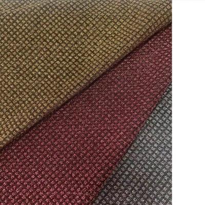 China Metallic Soft lurex small check design poly lurex jacquard knit dyeing fabric for fancy garments Item No.LX2022A052 for sale