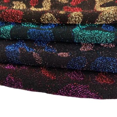 China Stretch fashion knit fabric   hot sale poly/nylon knit metallic jacquard fabric with spandex fashion textile fabric more colors for sale