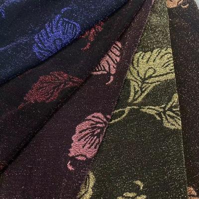 China Stretch fashion knit fabric   hot sale poly/nylon knit metallic jacquard fabric with spandex fashion textile fabric more colors for sale