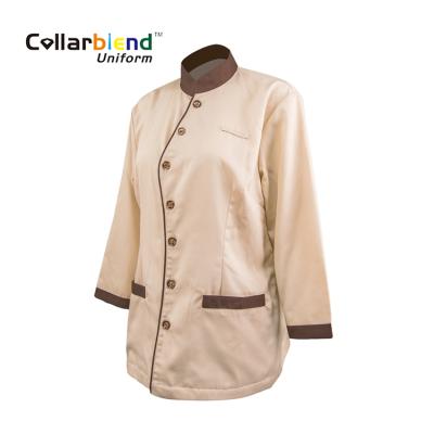 China European Fancy Durable Custom Hotel Logo Women Cleaner Workwear Hotel Staff Room Service Cleaning Uniform for sale