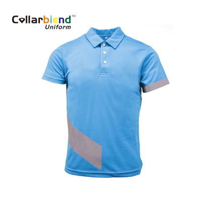 China New fashion china factory QUICK DRY uniform simply dyed safety polo blue reflective dry fit T-shirt for men for sale