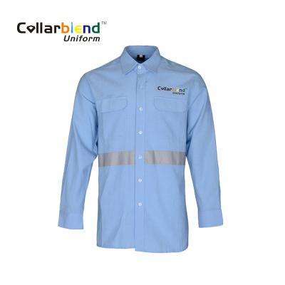 China Hot Sale Professional Workwear OEM Long Sleeves Reflective Work Shirt Uniforms For Security Guard for sale