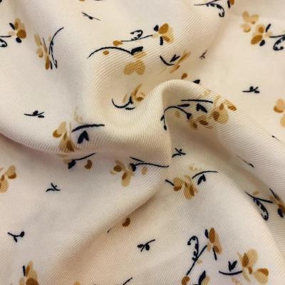 China Factory Price Quality Viable Elegant Flower Woven 100% Rayon Printed Twill Viscous Fabric Nice Small for sale